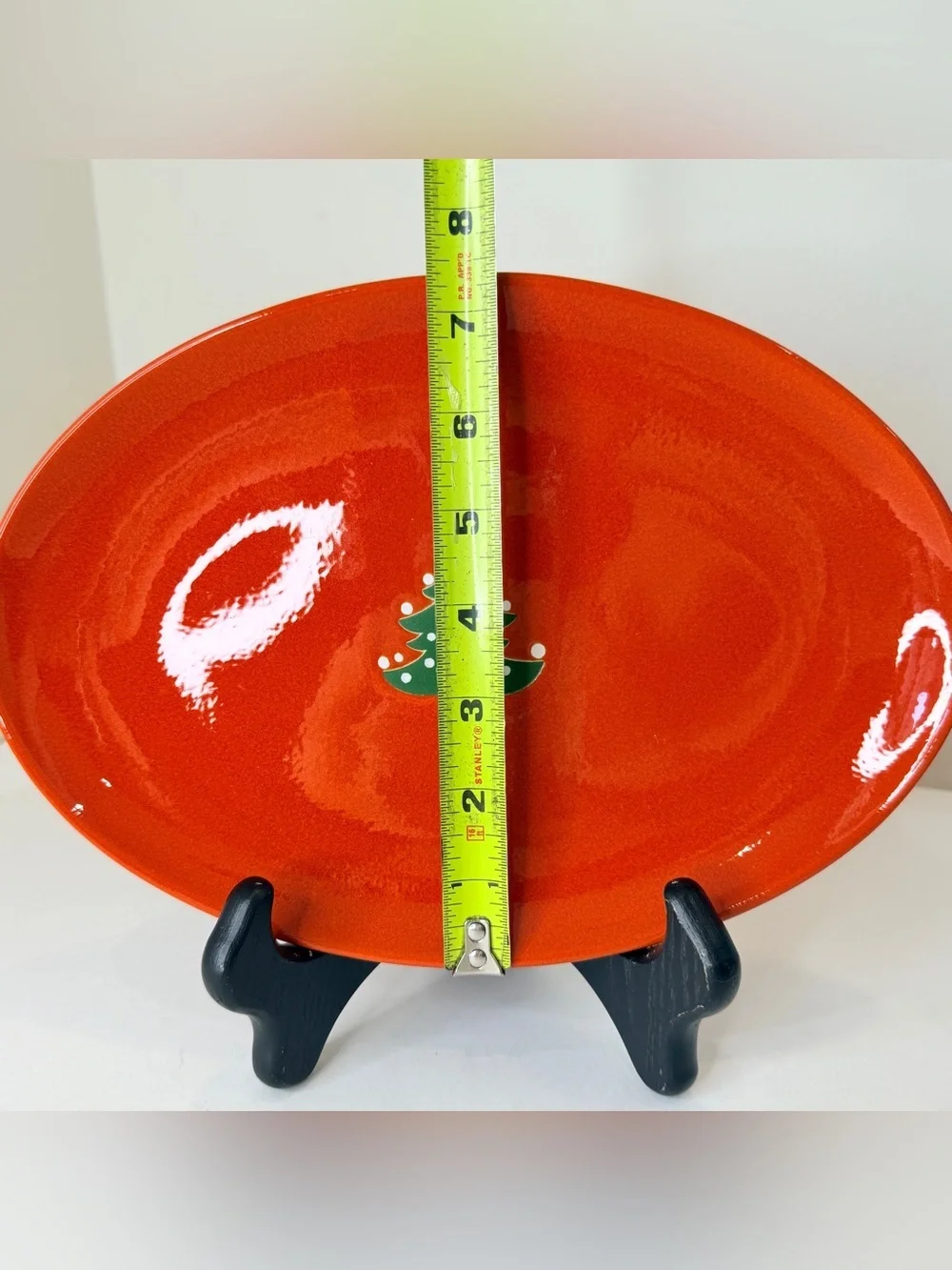 Waechtersbach Germany Red Christmas Tree Oval Platter 10.5” Holiday Vintage NWT